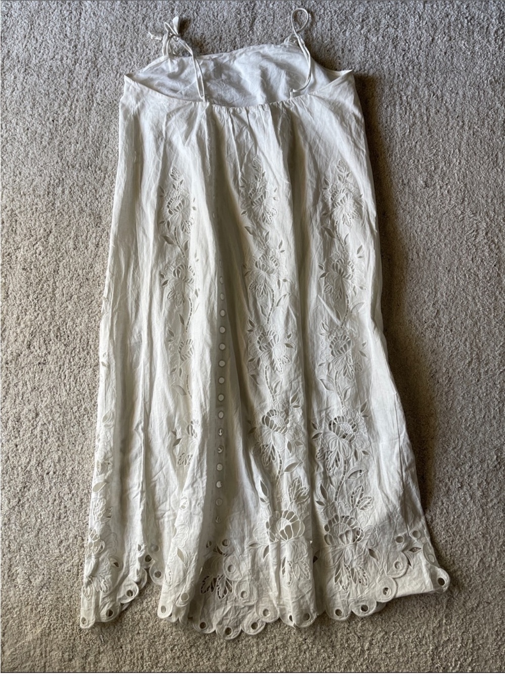 FARM RIO Embroidered Richelieu White Maxi Dress - Picture 9 of 13